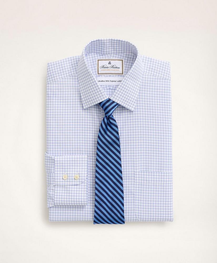 Madison Relaxed-Fit Dress Shirt, Non-Iron Ultrafine Twill Ainsley Collar Double-Grid Check, image 1