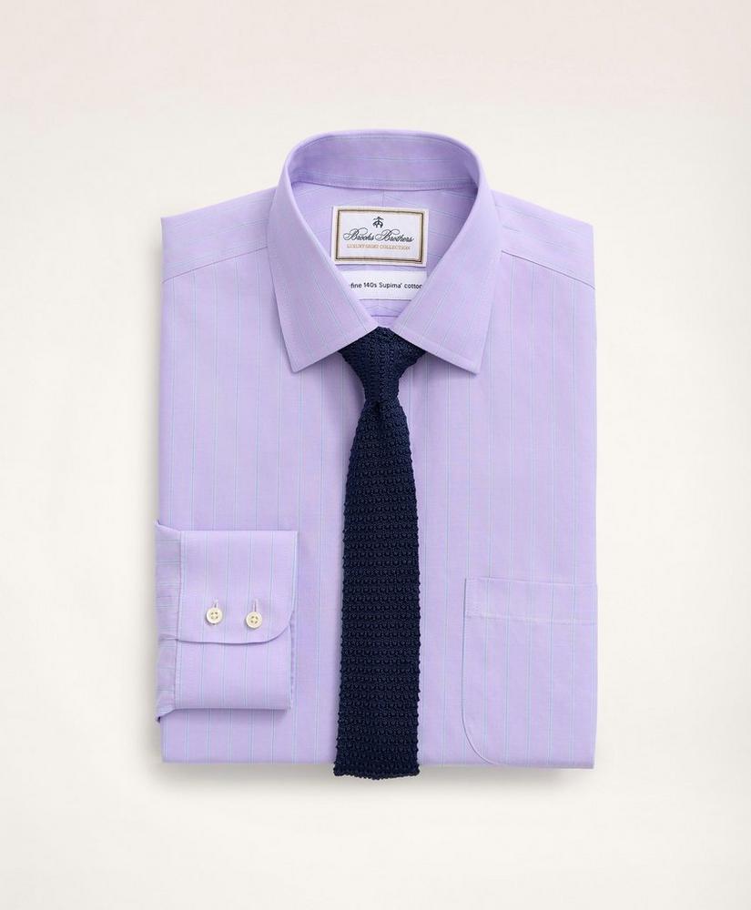 Madison Relaxed-Fit Dress Shirt, Non-Iron Ultrafine Twill Ainsley Collar Ground Stripe, image 1