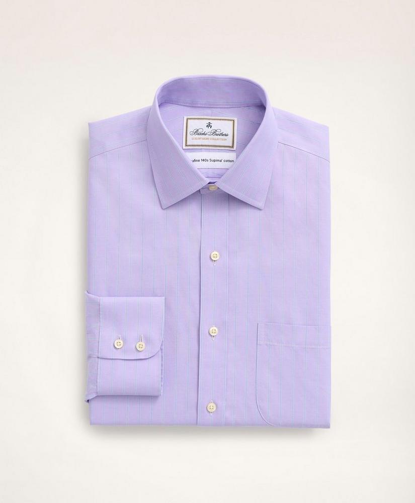 Madison Relaxed-Fit Dress Shirt, Non-Iron Ultrafine Twill Ainsley Collar Ground Stripe, image 4