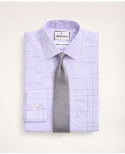 Milano Slim-Fit Dress Shirt, Non-Iron Ultrafine Twill Ainsley Collar Grid Check, image 1