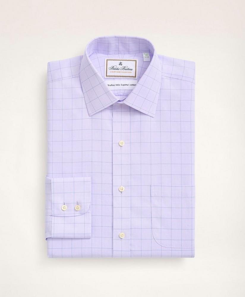 Milano Slim-Fit Dress Shirt, Non-Iron Ultrafine Twill Ainsley Collar Grid Check, image 3