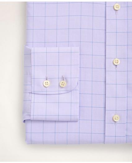 Milano Slim-Fit Dress Shirt, Non-Iron Ultrafine Twill Ainsley Collar Grid Check, image 4