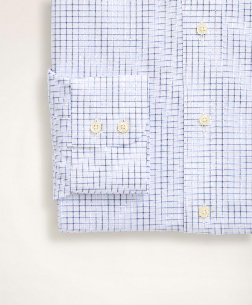 Milano Slim-Fit Dress Shirt, Non-Iron Ultrafine Twill Ainsley Collar Double-Grid Check, image 3