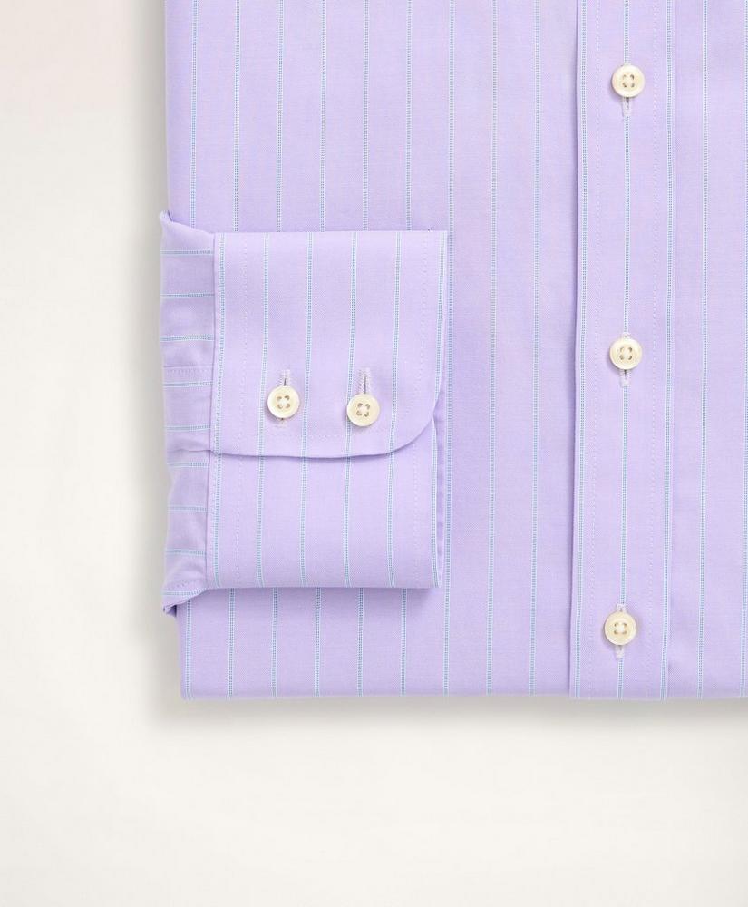 Milano Slim-Fit Dress Shirt, Non-Iron Ultrafine Twill Ainsley Collar Ground Stripe, image 3