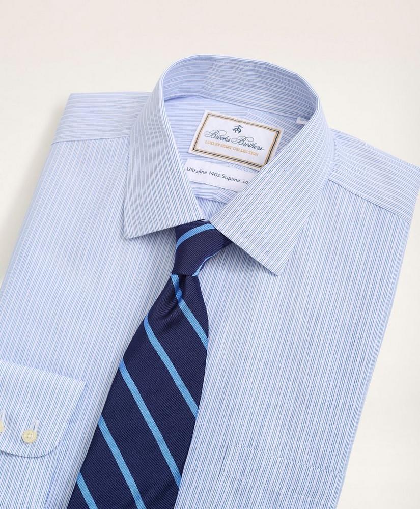 Milano Slim-Fit Dress Shirt, Non-Iron Ultrafine Twill Ainsley Collar Triple Stripe, image 2