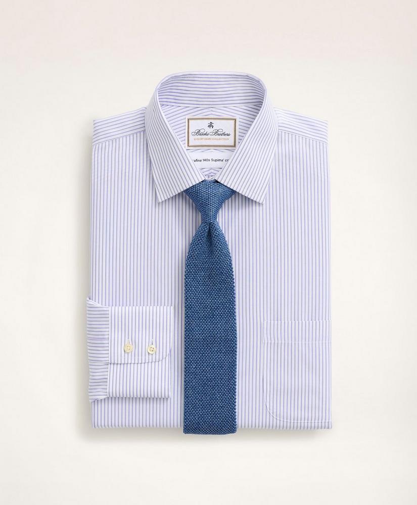 Milano Slim-Fit Dress Shirt, Non-Iron Ultrafine Twill Ainsley Collar Stripe, image 1