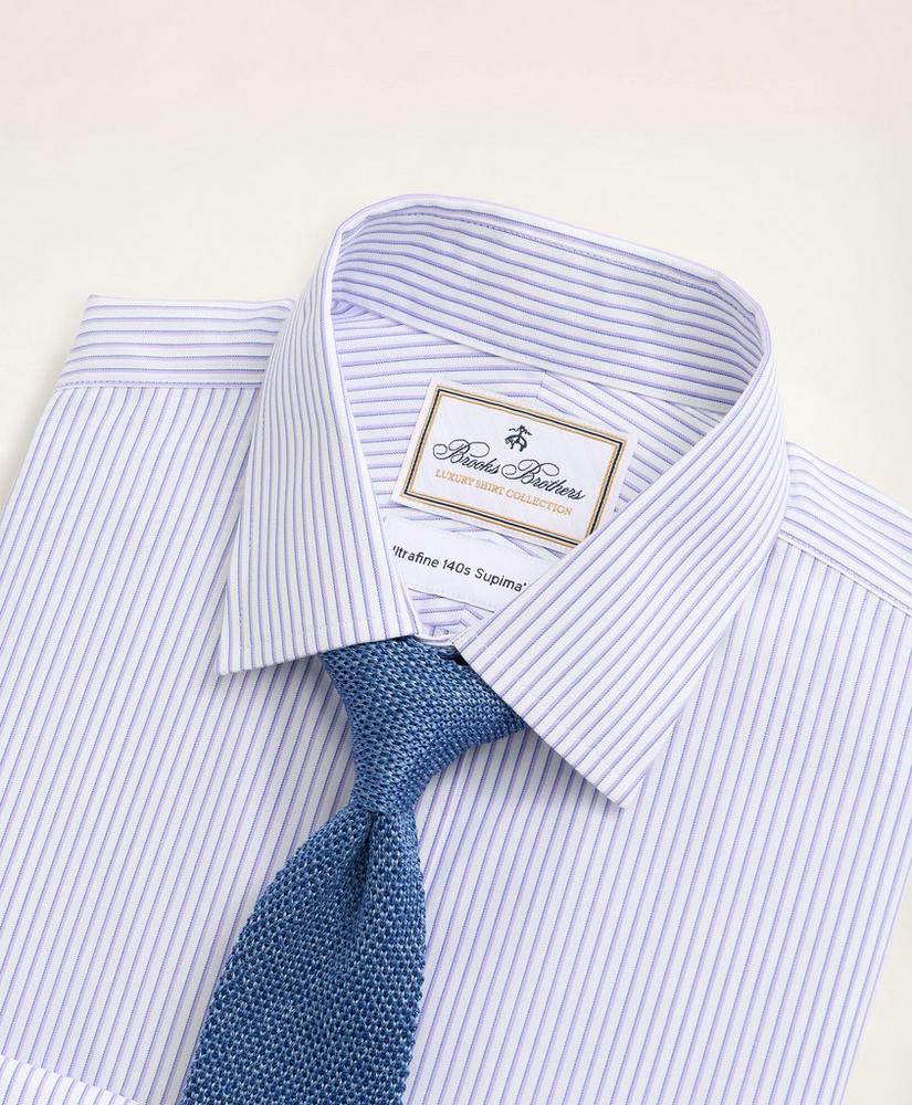 Milano Slim-Fit Dress Shirt, Non-Iron Ultrafine Twill Ainsley Collar Stripe, image 2