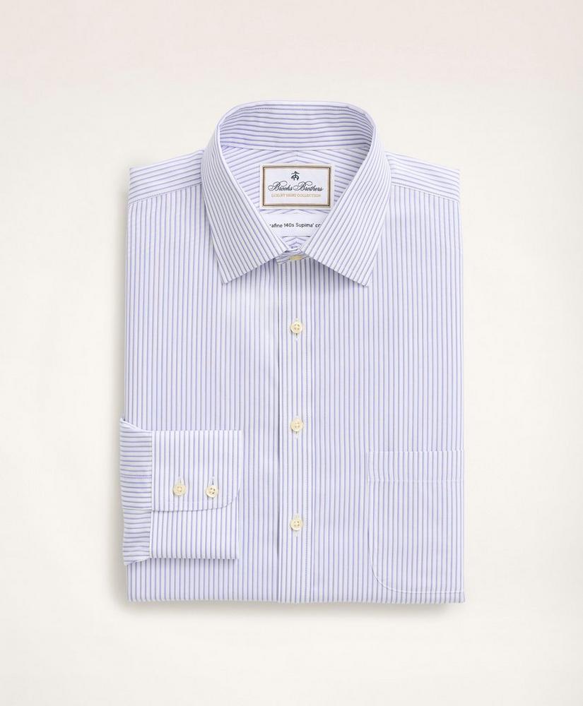 Milano Slim-Fit Dress Shirt, Non-Iron Ultrafine Twill Ainsley Collar Stripe, image 4