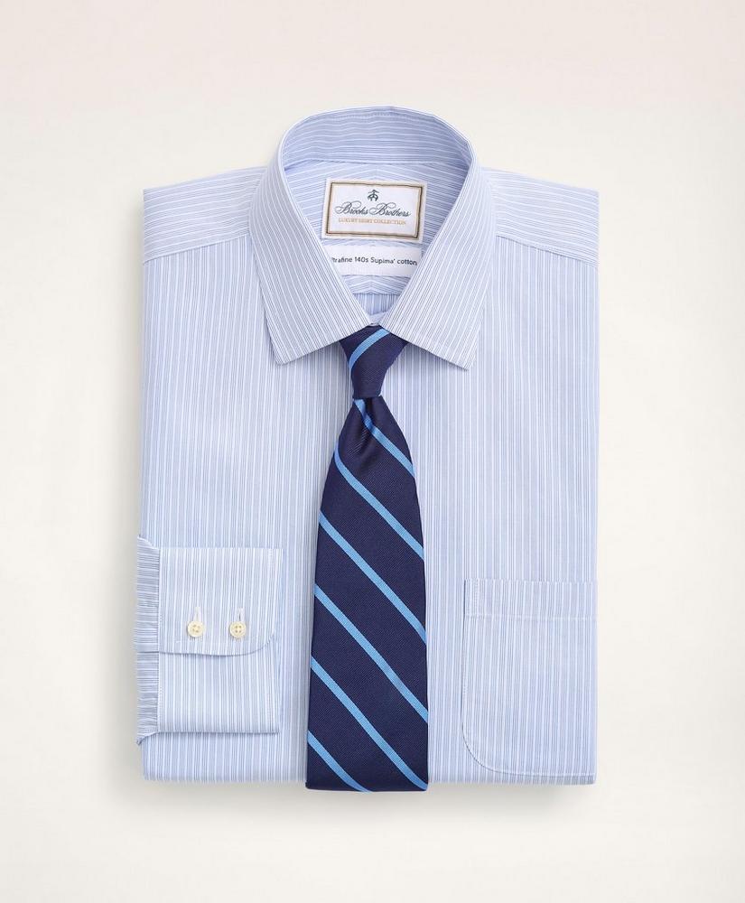 Madison Relaxed-Fit Dress Shirt, Non-Iron Ultrafine Twill Ainsley Collar Triple Stripe, image 1