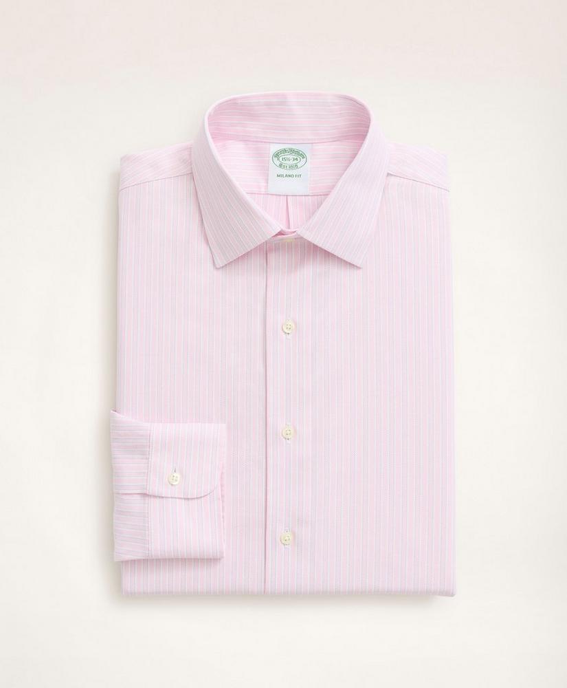 Stretch Milano Slim-Fit Dress Shirt, Non-Iron Royal Oxford Ainsley Collar Stripe, image 4