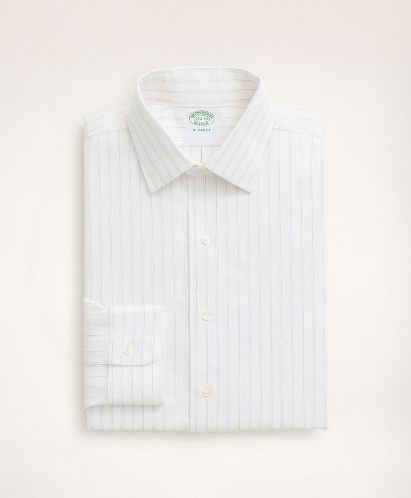 Stretch Milano Slim-Fit Dress Shirt, Non-Iron Royal Oxford Ainsley Collar Pinstripe, image 4