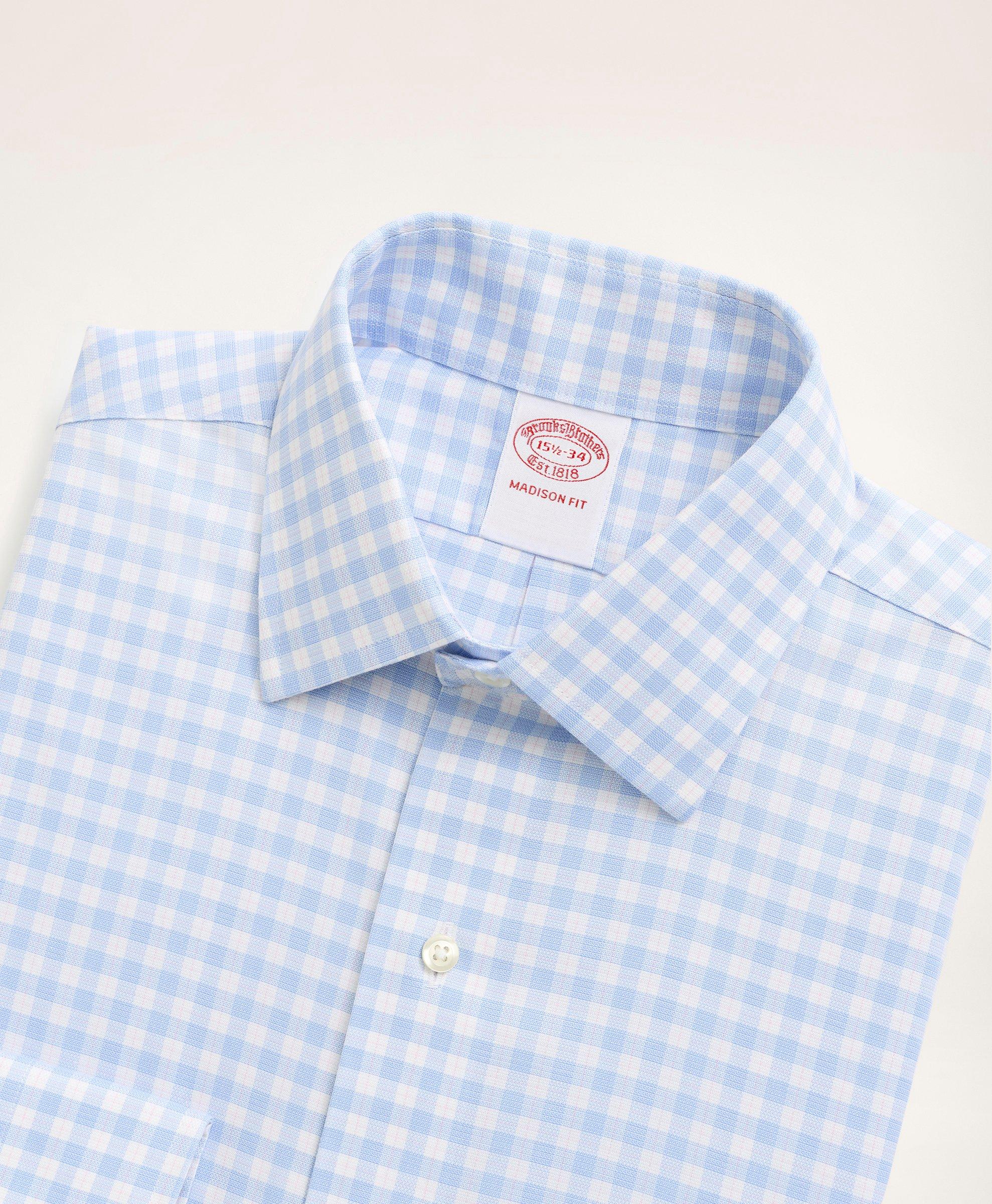 Stretch Madison Relaxed-Fit Dress Shirt, Non-Iron Royal Oxford Ainsley Collar Check, image 2