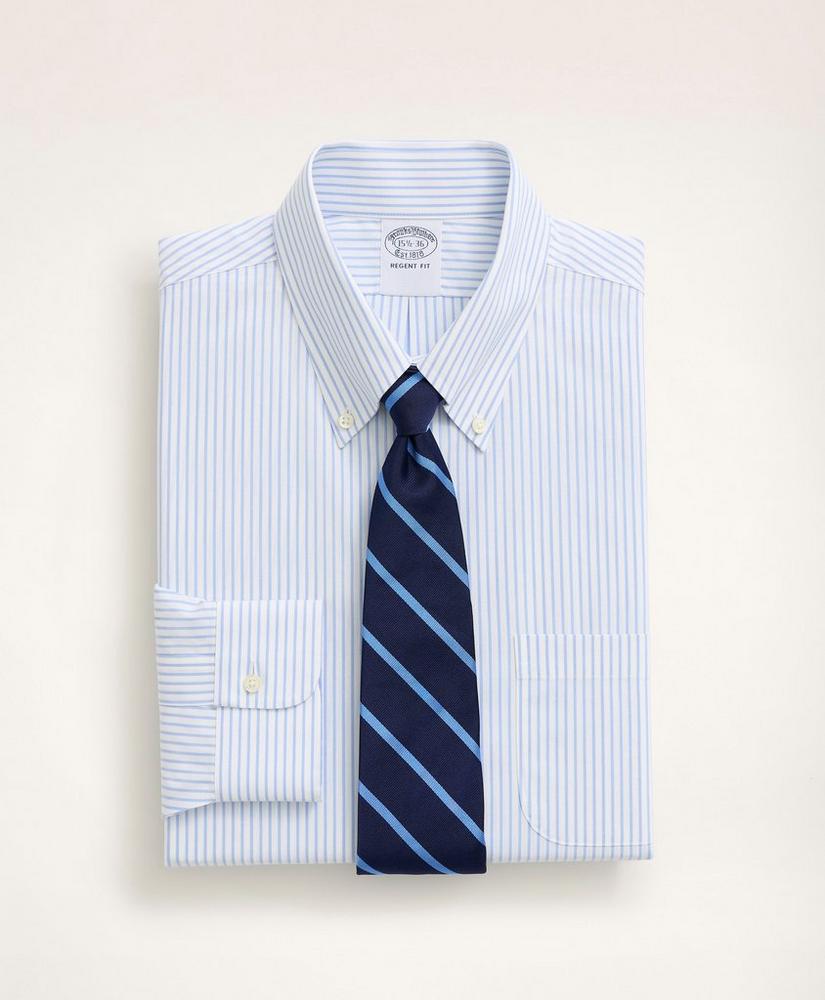 Stretch Regent Regular-Fit Dress Shirt, Non-Iron Poplin Button-Down Collar Pencil Stripe, image 1