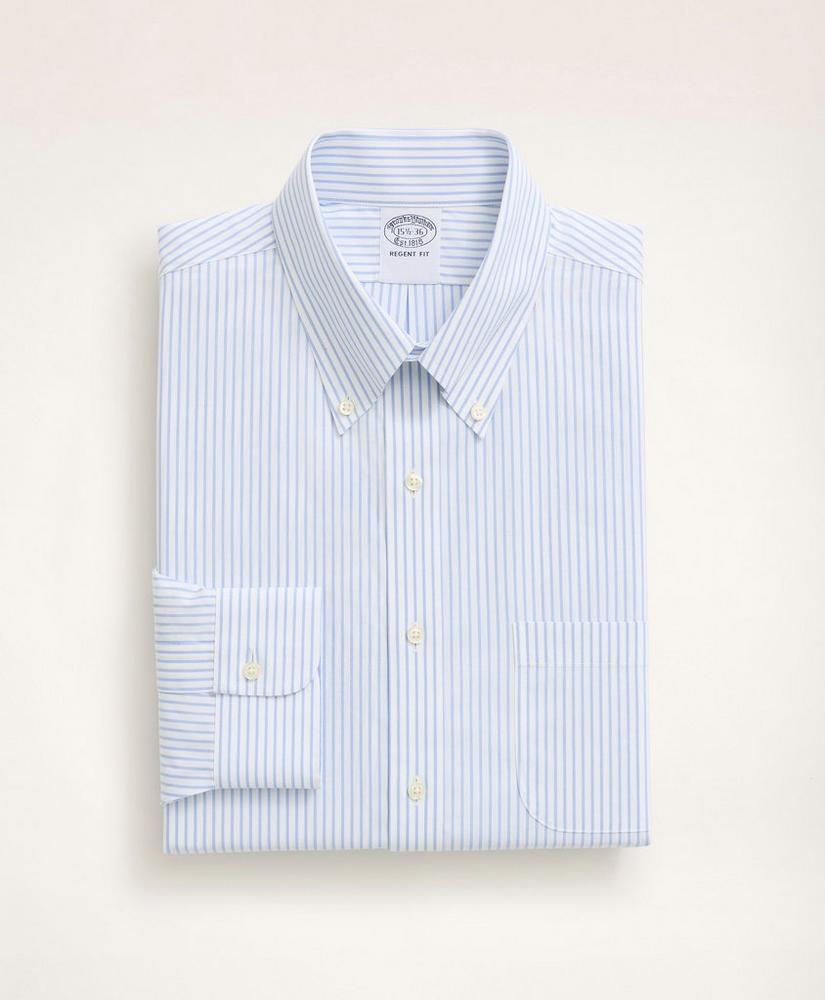 Stretch Regent Regular-Fit Dress Shirt, Non-Iron Poplin Button-Down Collar Pencil Stripe, image 4
