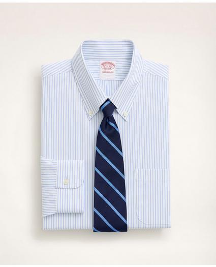 Stretch Madison Relaxed-Fit Dress Shirt, Non-Iron Poplin Button-Down Collar Pencil Stripe, image 1