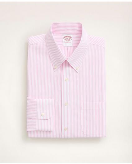 Stretch Madison Relaxed-Fit Dress Shirt, Non-Iron Poplin Button-Down Collar Pencil Stripe, image 4