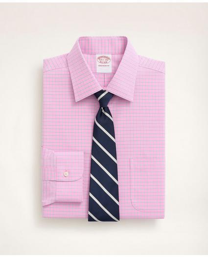 Stretch Madison Relaxed-Fit Dress Shirt, Non-Iron Poplin Ainsley Collar Check, image 1