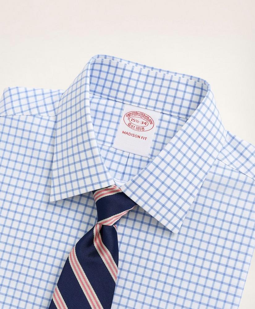 Stretch Madison Relaxed-Fit Dress Shirt, Non-Iron Poplin Ainsley Collar Check, image 2