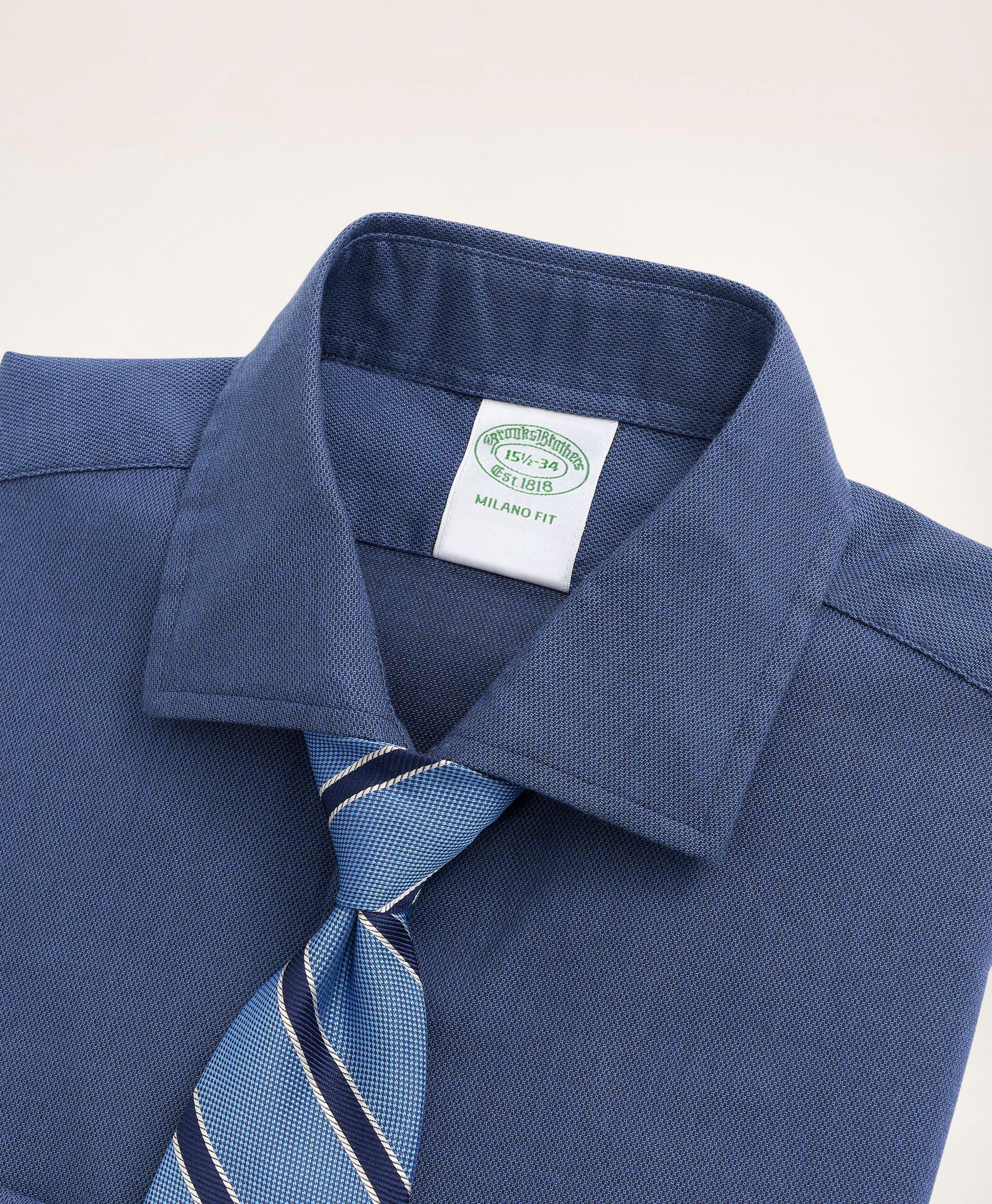 Milano Slim-Fit Dress Shirt, Dobby English Collar Solid