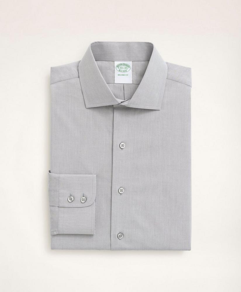 Milano Slim-Fit Dress Shirt, Poplin English Collar End-On-End, image 4