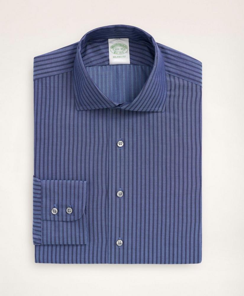 Milano Slim-Fit Dress Shirt, Dobby English Collar Stripe, image 3