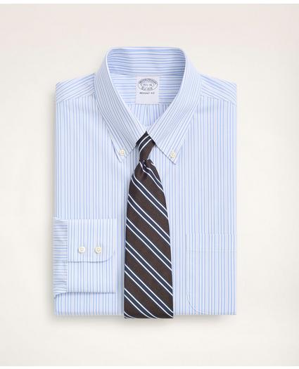 Stretch Regent Regular-Fit Dress Shirt, Non-Iron Poplin Button Down Collar Stripe, image 1