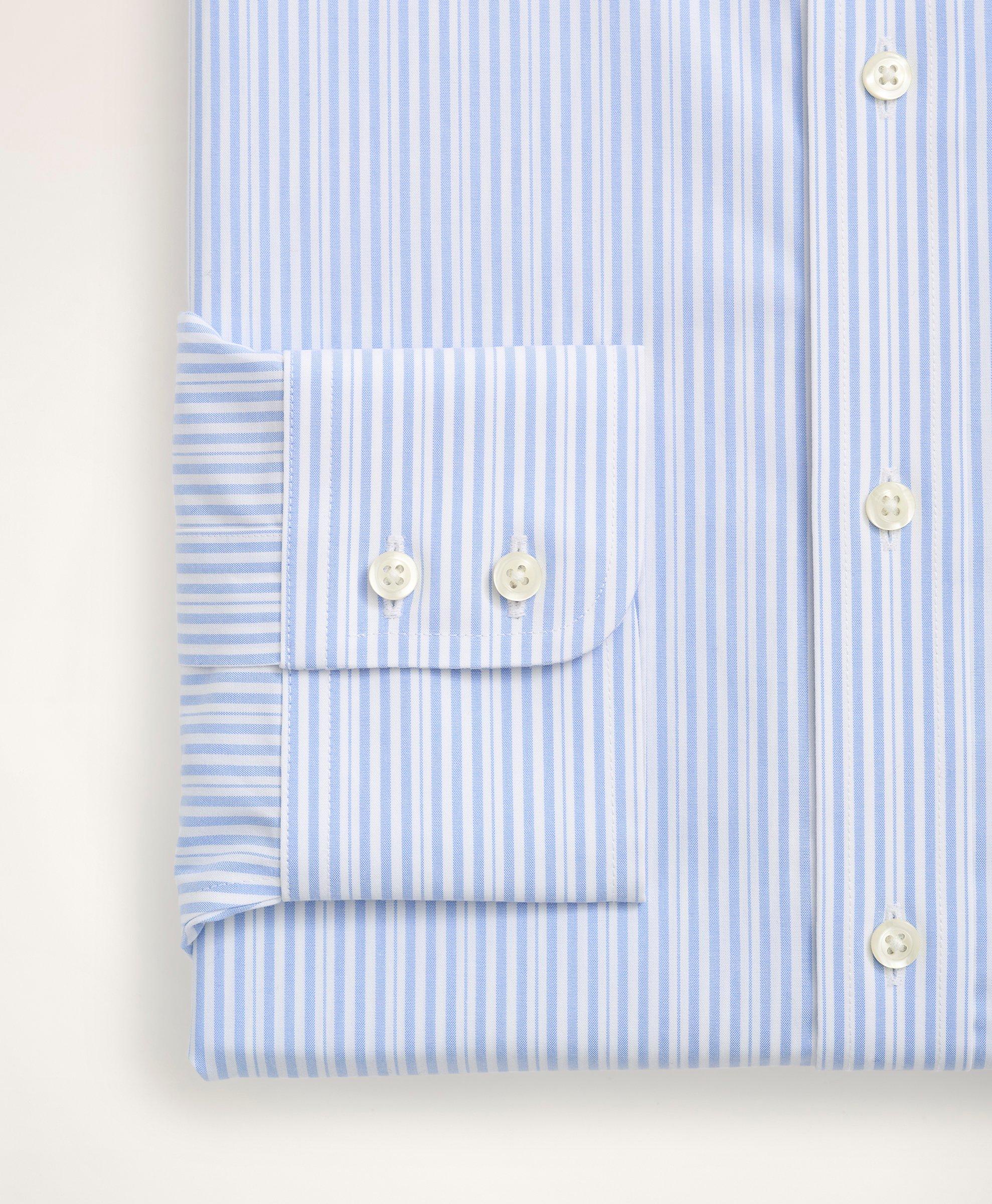 Stretch Regent Regular-Fit Dress Shirt, Non-Iron Poplin Button Down Collar Stripe, image 4