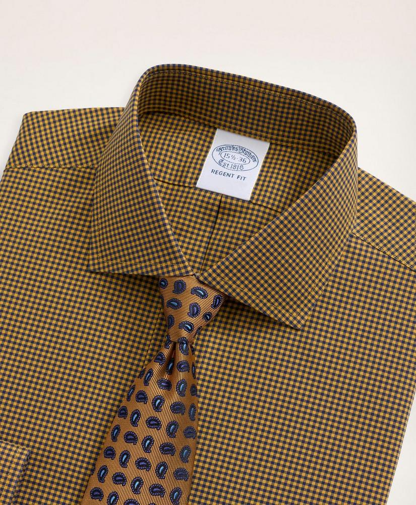 Stretch Regent Regular-Fit Dress Shirt, Non-Iron Poplin English Spread Collar Gingham, image 2