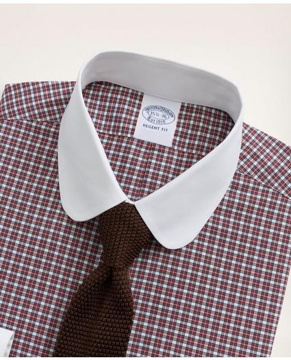 Stretch Regent Regular-Fit Dress Shirt, Non-Iron Poplin Club Collar Micro-Tartan, image 2