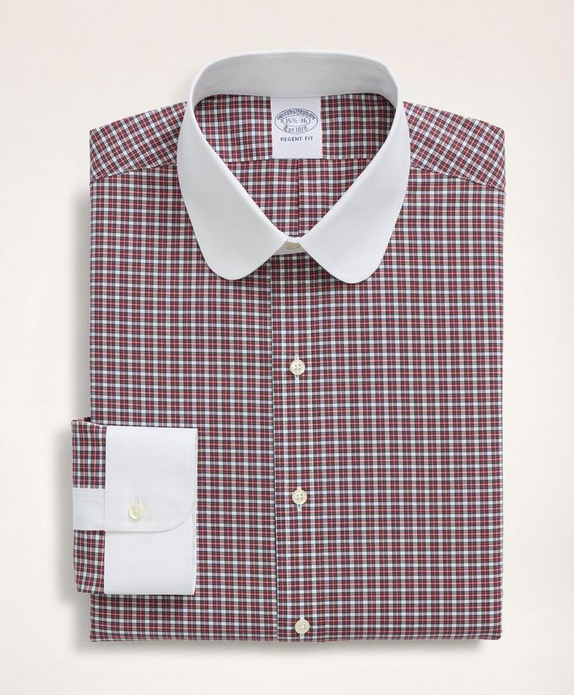 Stretch Regent Regular-Fit Dress Shirt, Non-Iron Poplin Club Collar Micro-Tartan, image 3