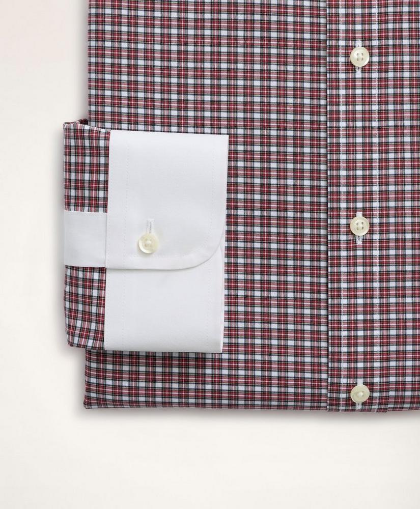 Stretch Regent Regular-Fit Dress Shirt, Non-Iron Poplin Club Collar Micro-Tartan, image 4