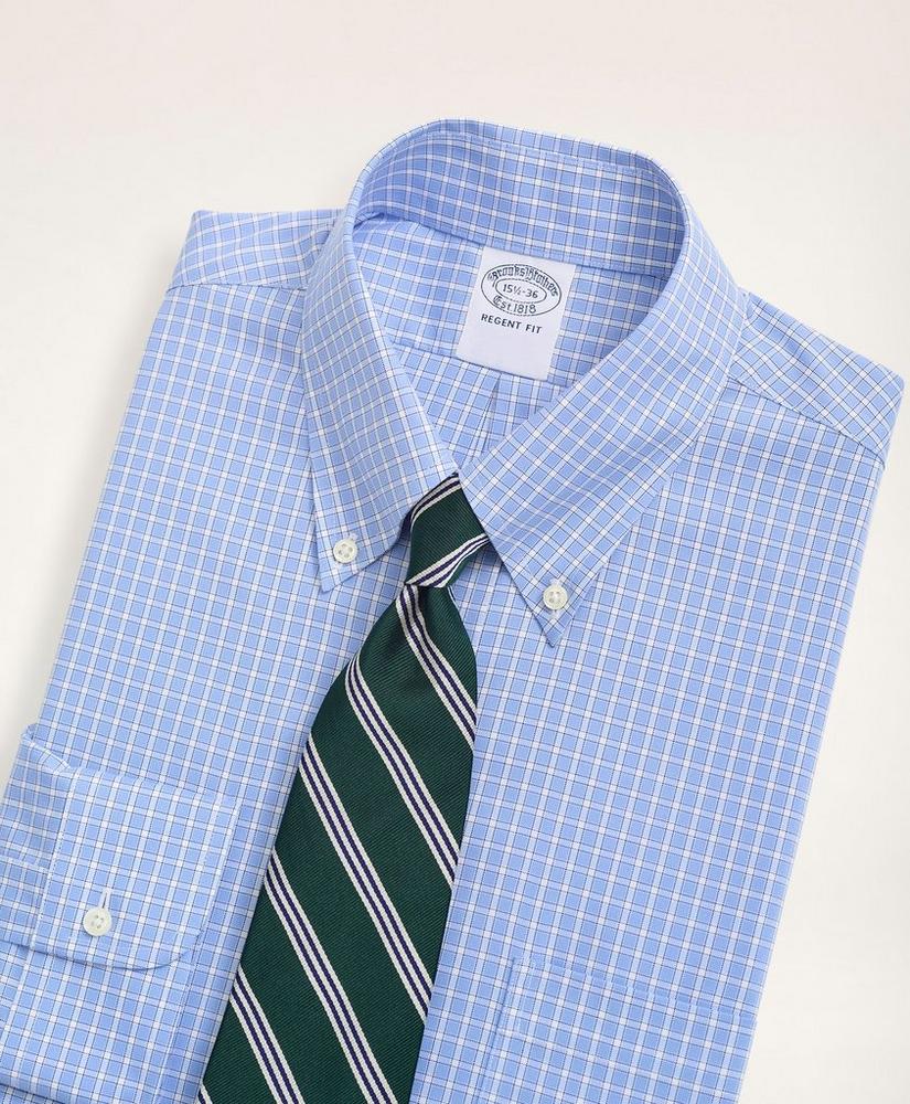 Stretch Regent Regular-Fit Dress Shirt, Non-Iron Pinpoint Oxford Button Down Collar Gingham, image 2