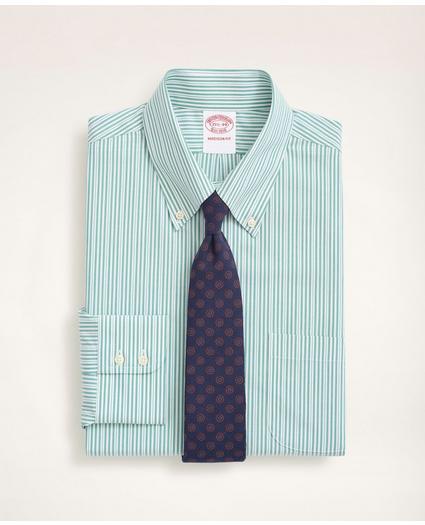 Stretch Madison Relaxed-Fit Dress Shirt, Non-Iron Poplin Button Down Collar Stripe, image 1