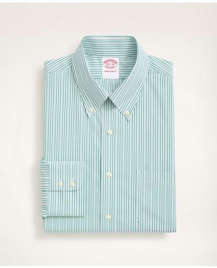 Stretch Madison Relaxed-Fit Dress Shirt, Non-Iron Poplin Button Down Collar Stripe, image 3