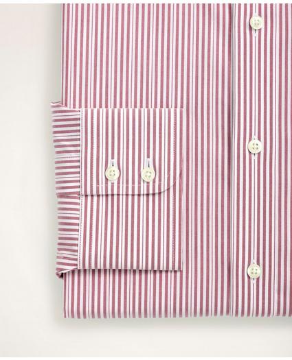 Stretch Milano Slim-Fit Dress Shirt, Non-Iron Poplin Button Down Collar Stripe, image 4