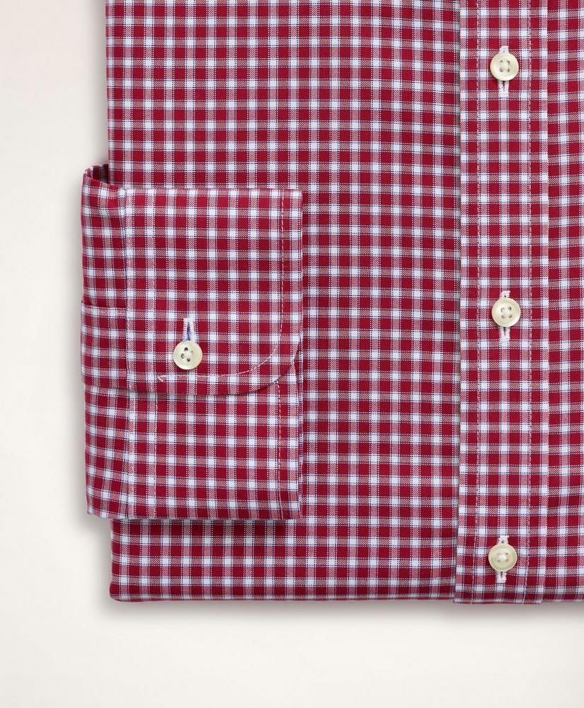 Stretch Milano Slim-Fit Dress Shirt, Non-Iron Pinpoint Oxford Button Down Collar Gingham, image 4