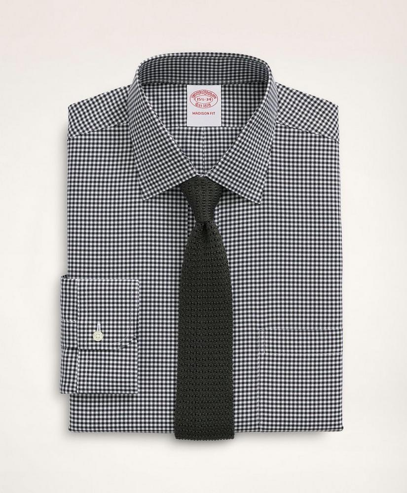 Brooksbrothers Stretch Madison Relaxed-Fit Dress Shirt, Non-Iron Herringbone Gingham Ainsley Collar