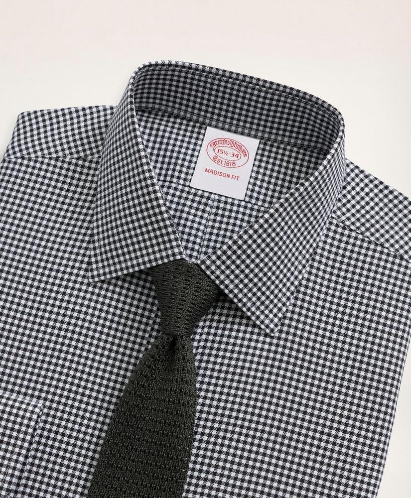 Stretch Madison Relaxed-Fit Dress Shirt, Non-Iron Herringbone Gingham Ainsley Collar, image 2