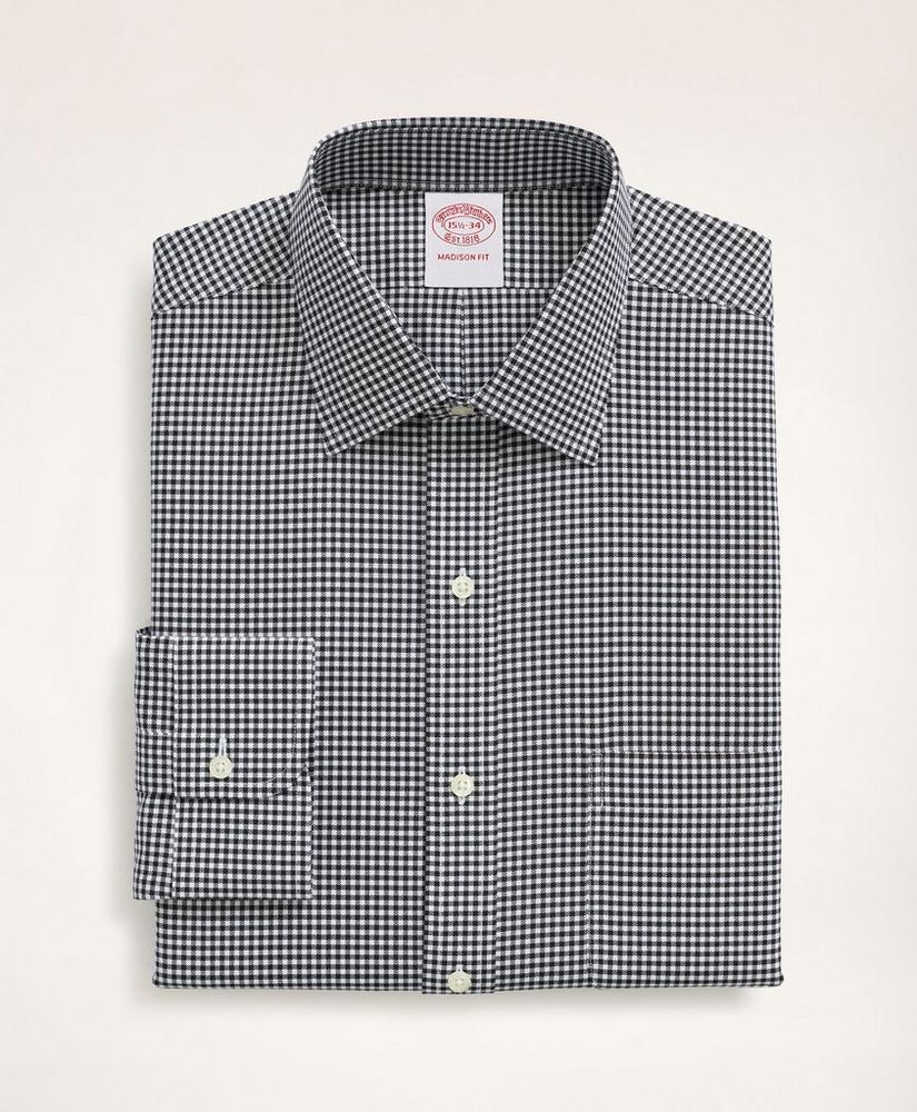 Stretch Madison Relaxed-Fit Dress Shirt, Non-Iron Herringbone Gingham Ainsley Collar, image 3