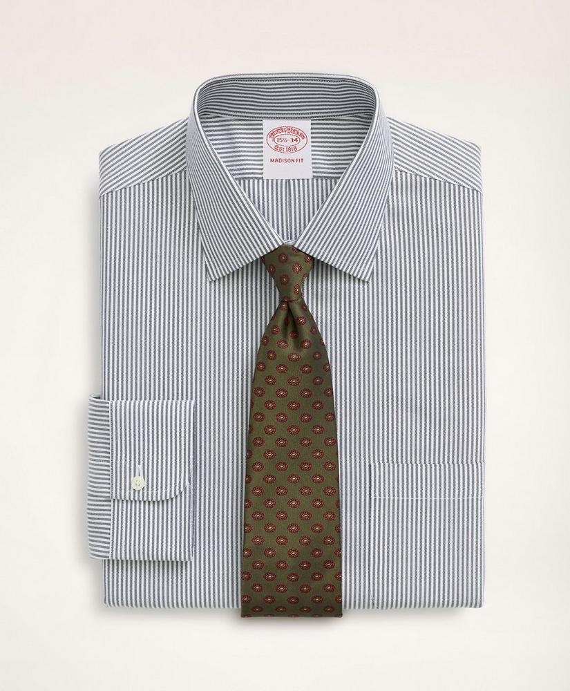 Brooksbrothers Stretch Madison Relaxed-Fit Dress Shirt, Non-Iron Herringbone Candy Stripe Ainsley Collar