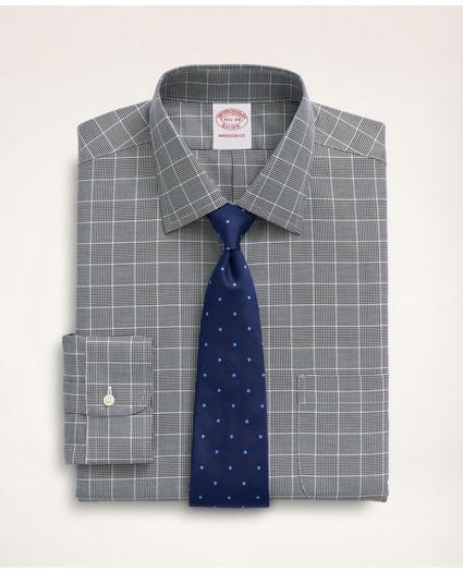 Stretch Madison Relaxed-Fit Dress Shirt, Non-Iron Herringbone Glen Plaid Ainsley Collar, image 1