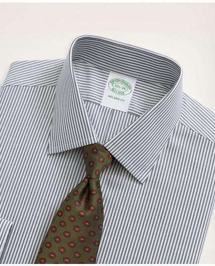 Stretch Milano Slim-Fit Dress Shirt, Non-Iron Herringbone Candy Stripe Ainsley Collar, image 2