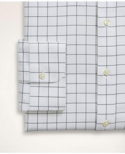 Stretch Milano Slim-Fit Dress Shirt, Non-Iron Herringbone Windowpane Ainsley Collar, image 4