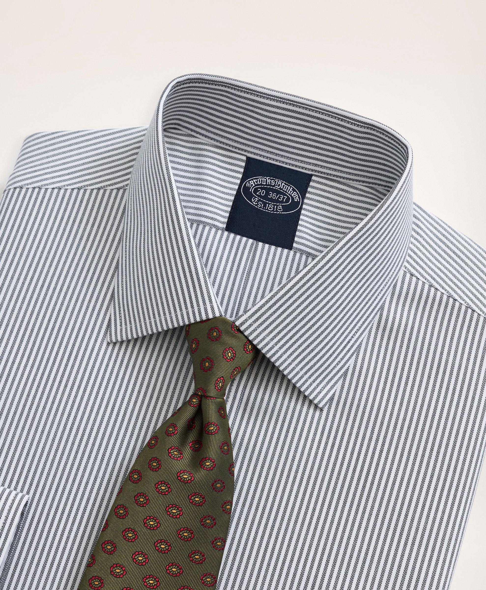 Stretch Big & Tall Dress Shirt, Non-Iron Herringbone Candy Stripe ...