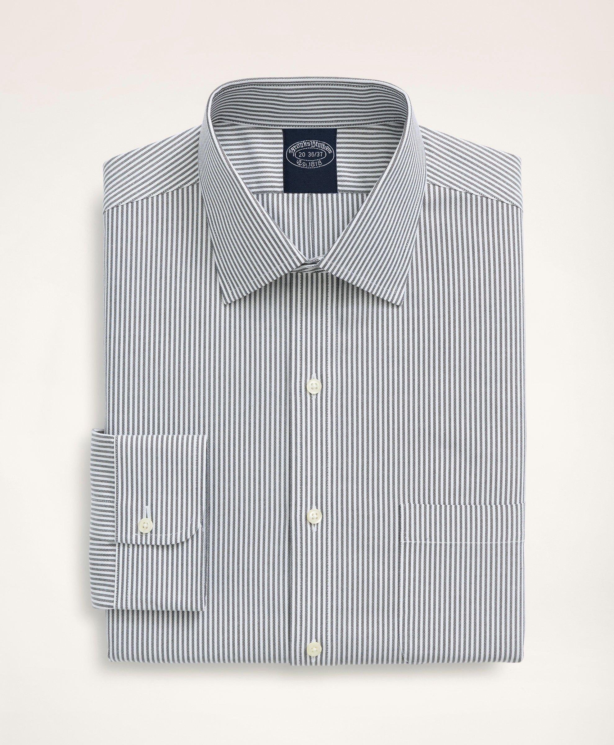 Stretch Big & Tall Dress Shirt, Non-Iron Herringbone Candy Stripe ...