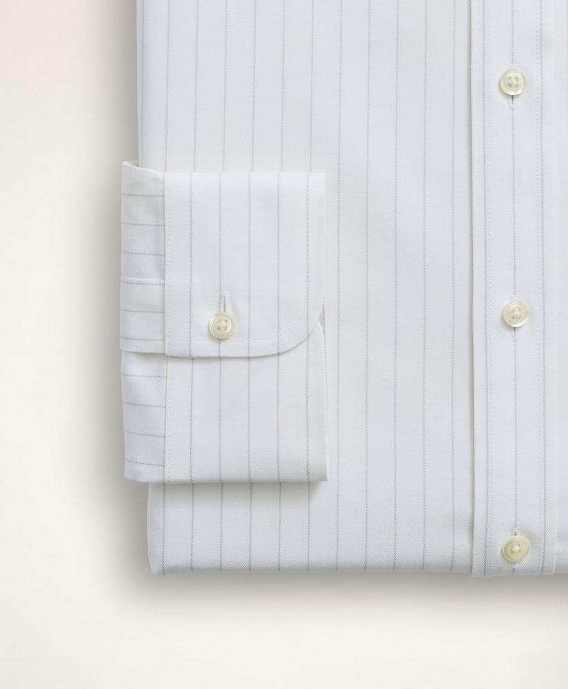 Stretch Big & Tall Dress Shirt, Non-Iron Herringbone Thin Stripe Ainsley Collar, image 4