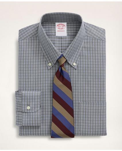 Stretch Madison Relaxed-Fit Dress Shirt, Non-Iron Twill Mini-Check Button Down Collar, image 1