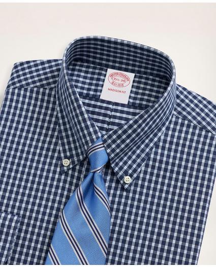 Stretch Madison Relaxed-Fit Dress Shirt, Non-Iron Twill Mini-Check Button Down Collar, image 2