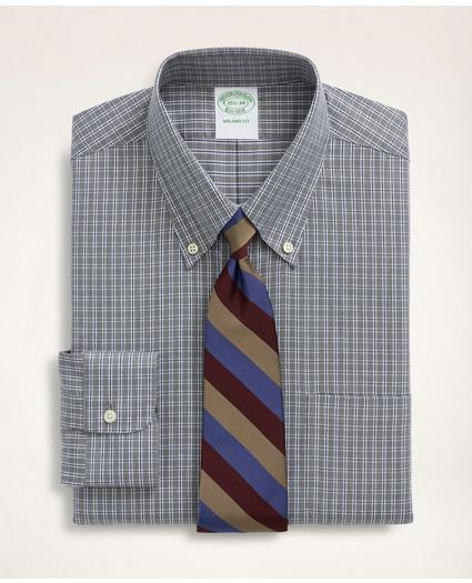 Stretch Milano Slim-Fit Dress Shirt, Non-Iron Twill Mini-Check Button Down Collar, image 1