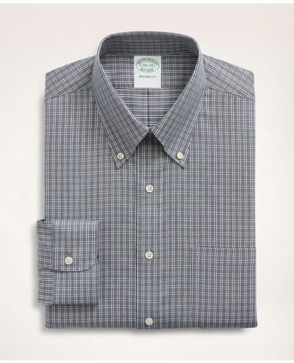Stretch Milano Slim-Fit Dress Shirt, Non-Iron Twill Mini-Check Button Down Collar, image 3